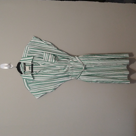 Vintage Strippe green and White dress - Picture 1 of 4